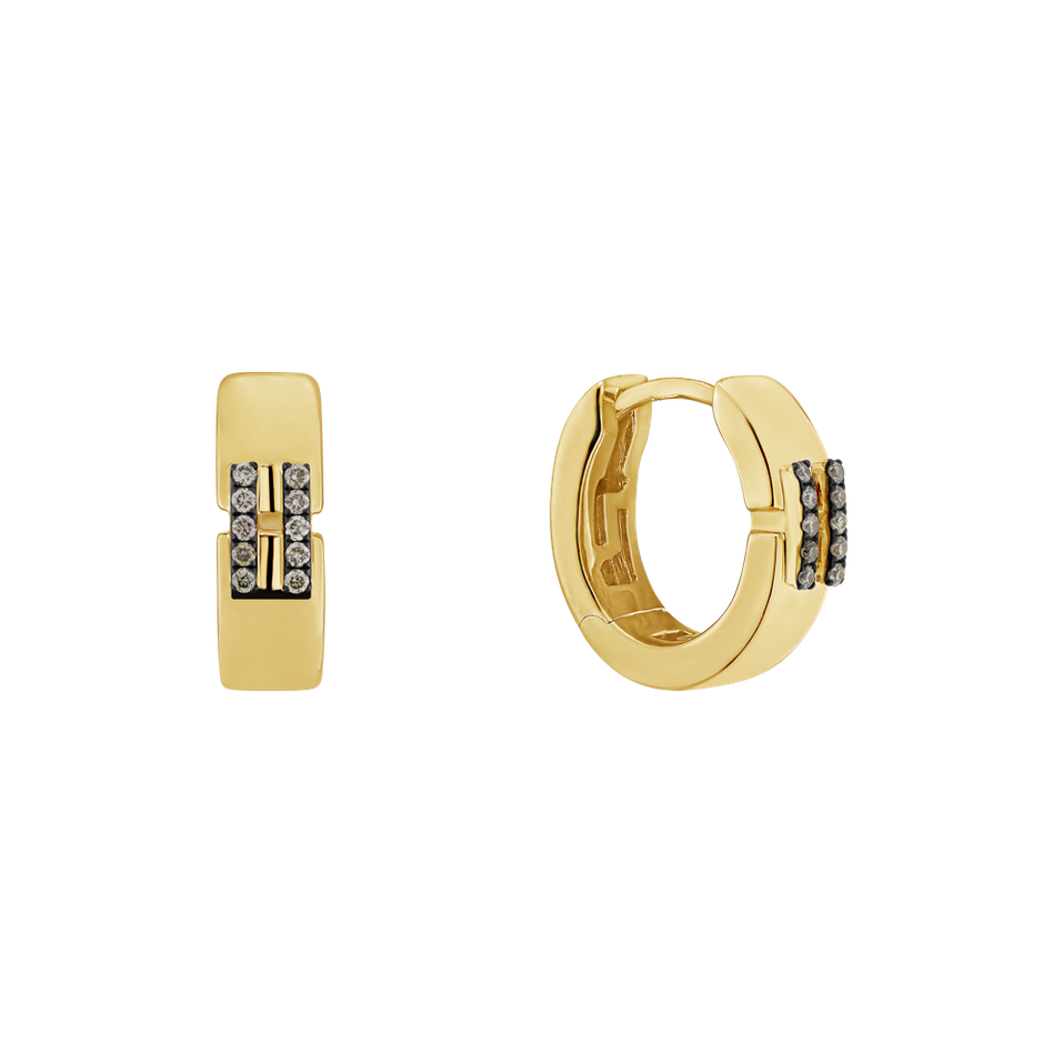 Náušnice s hnědými diamanty Lady Gleam