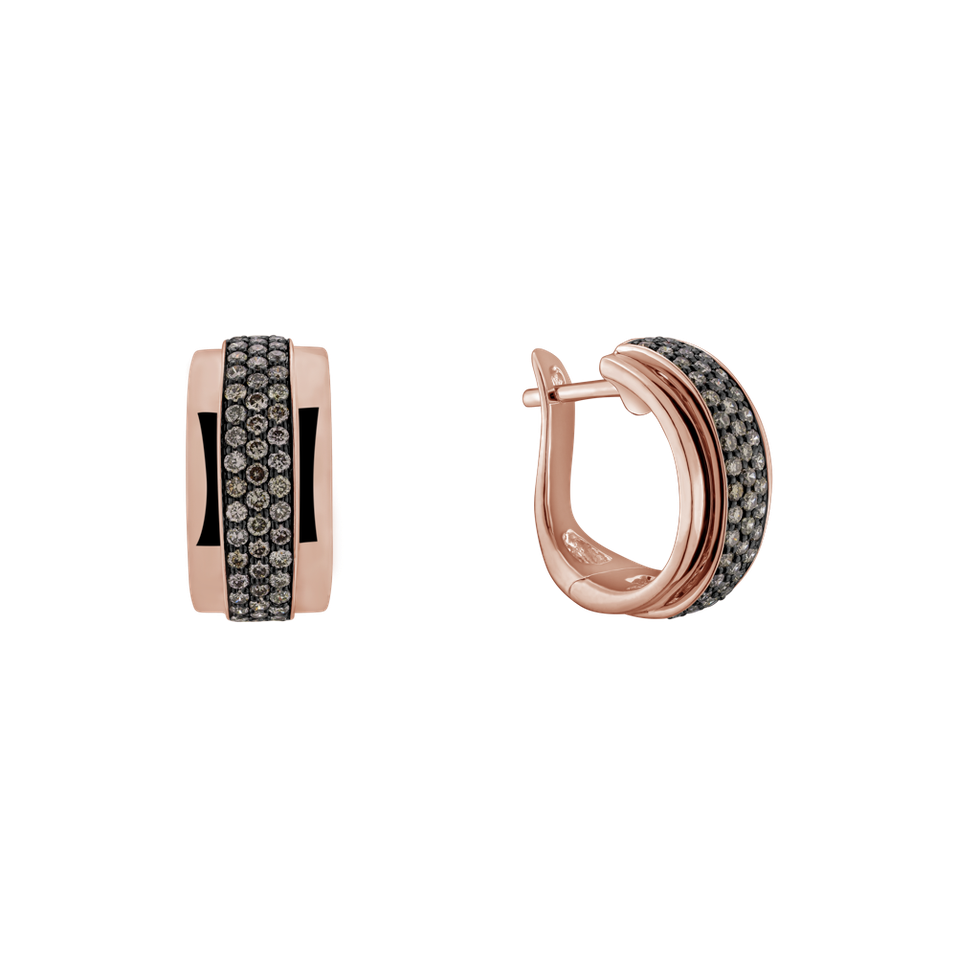 Náušnice s hnědými diamanty Snowfire