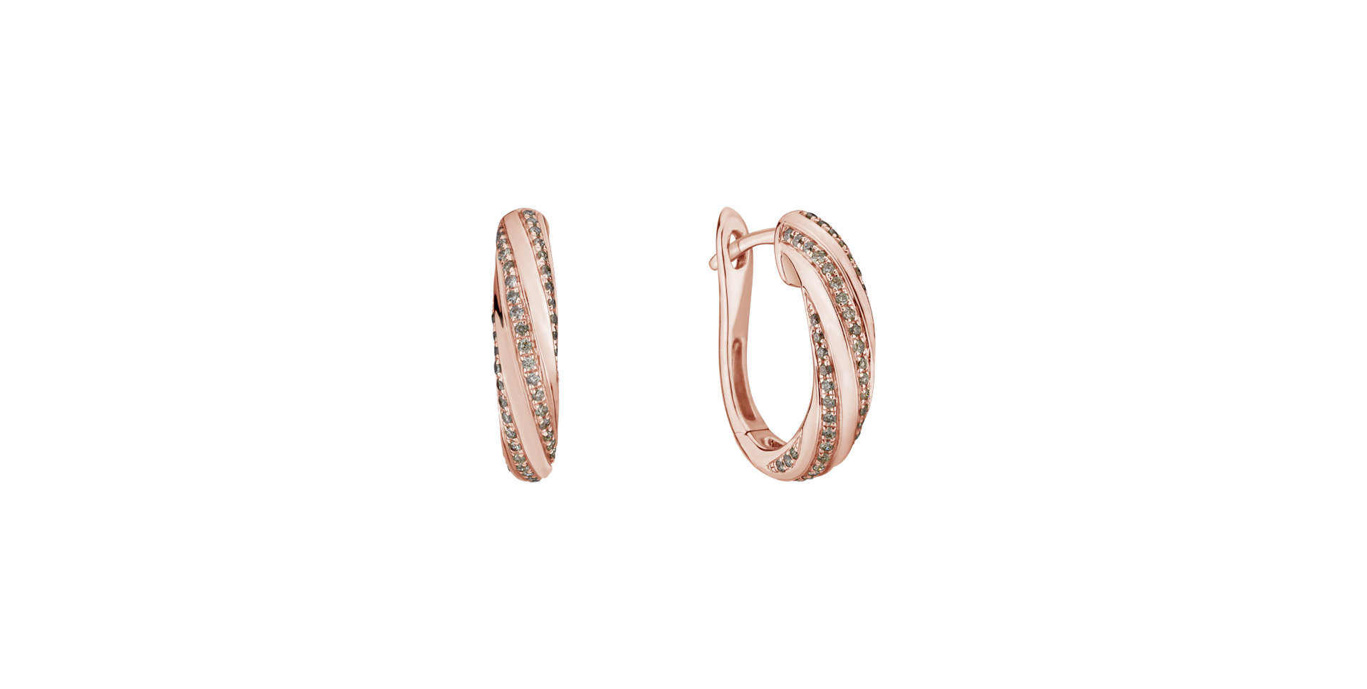 Náušnice s hnědými diamanty Joyful Energy