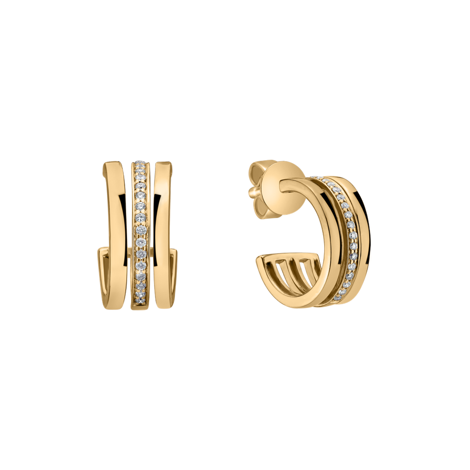 Náušnice s diamanty Parallel Glow