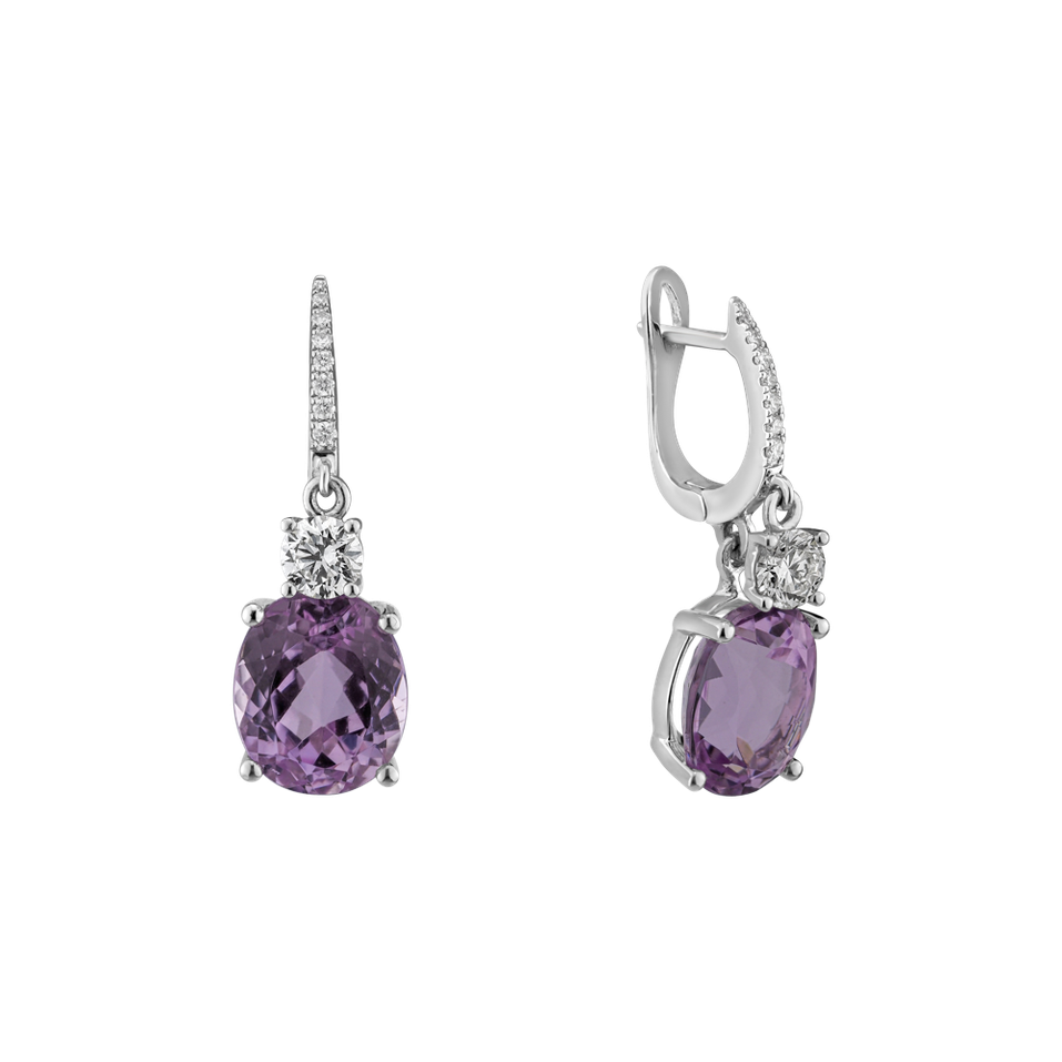 Náušnice s kunzitem a diamanty Princess Memory