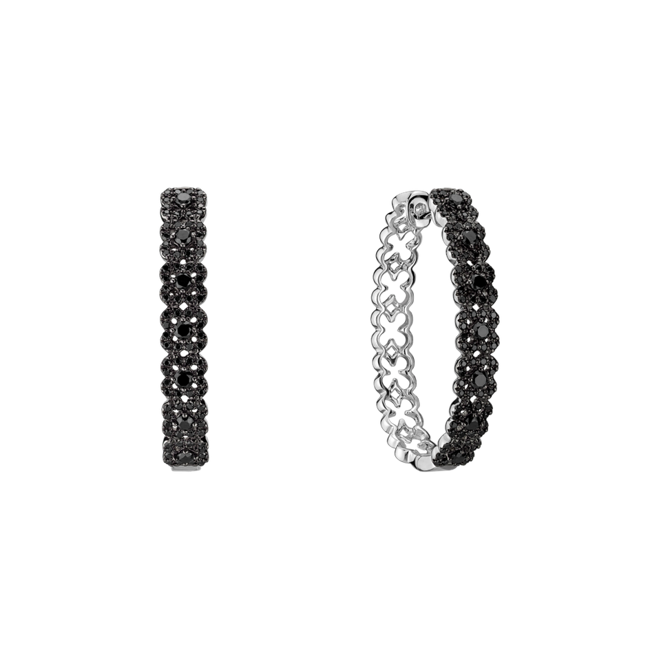 Náušnice s černými diamanty Charming Passion