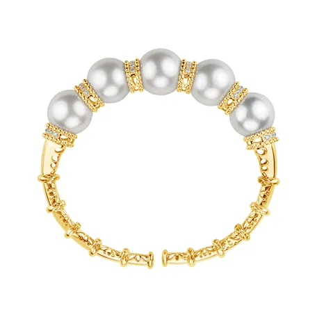 Náramek s perlou a diamanty Royalty  Pearl