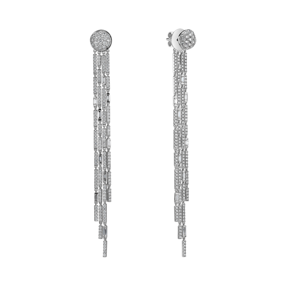 Náušnice 18kt bílé zlato s diamanty Orient Midnight