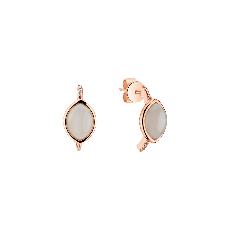 Náušnice s měsíčním kamenem a diamanty Misty Dream