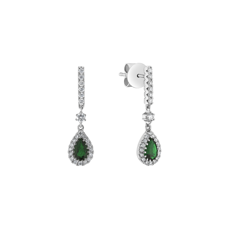 Náušnice se smaragdem a diamanty Adelyn