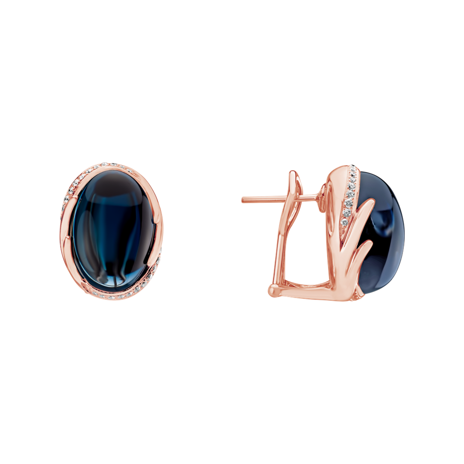 Náušnice s topazem a diamanty Mystic Blossom