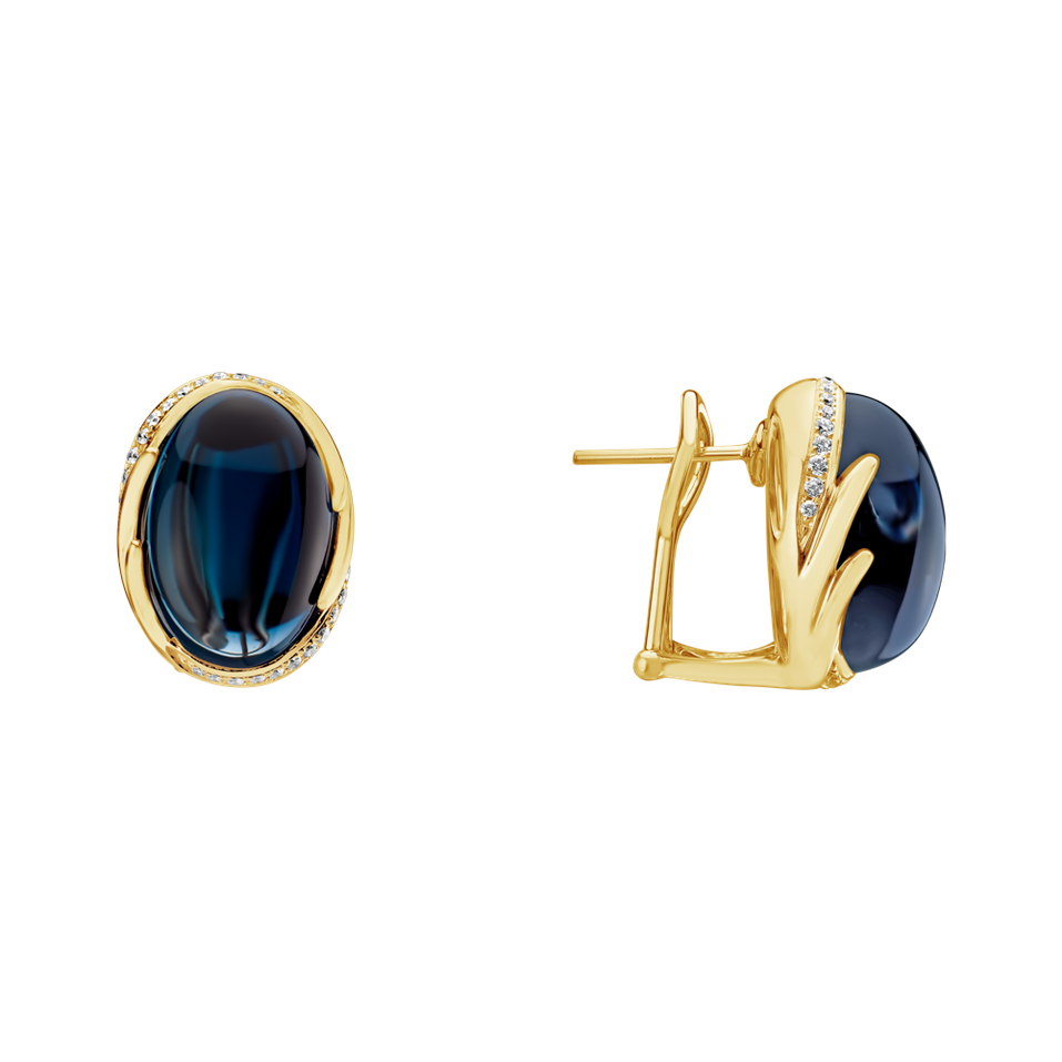 Náušnice s topazem a diamanty Mystic Blossom