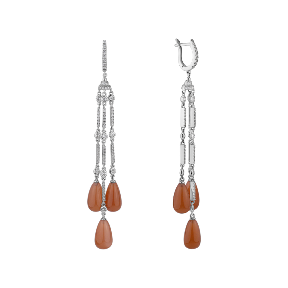 Náušnice s diamanty a karneoly Royal Dazzle