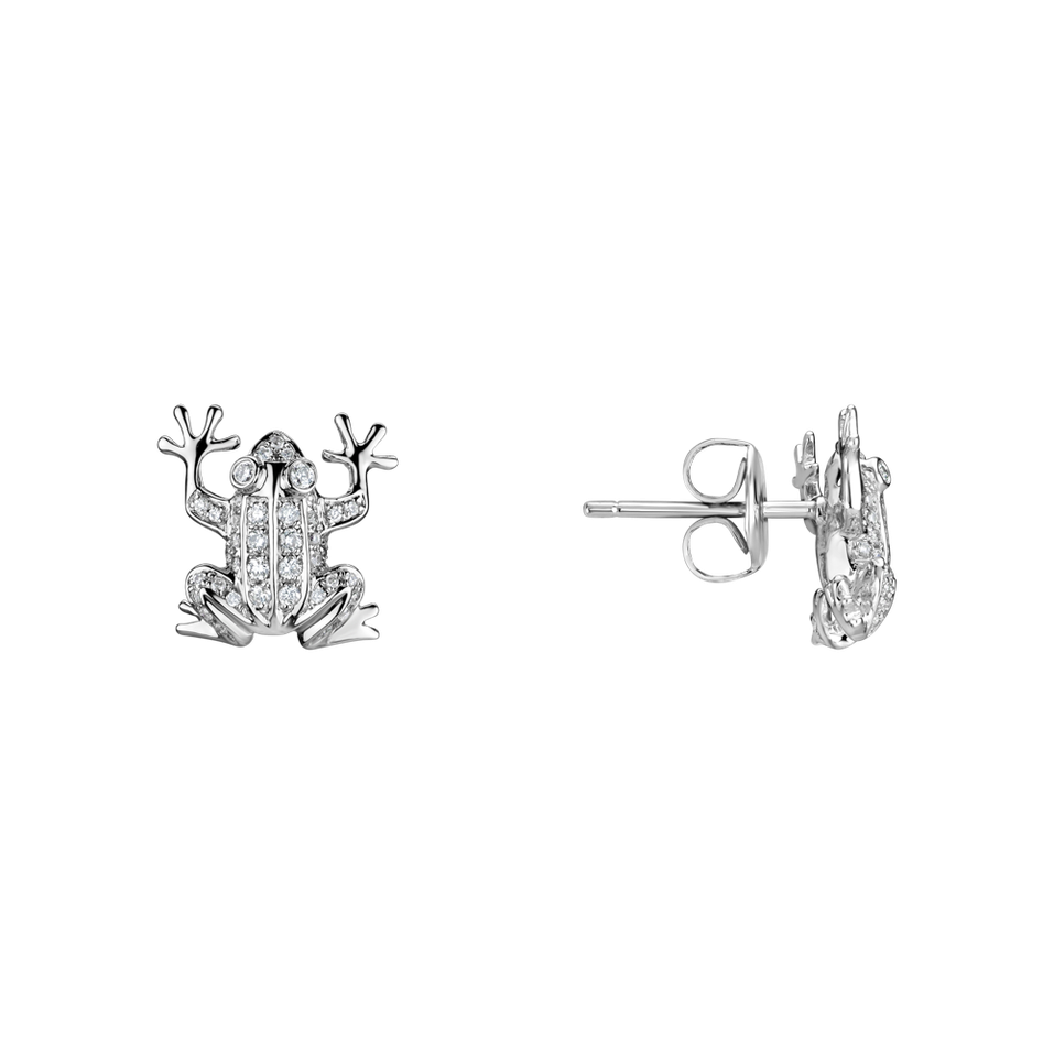 Náušnice s diamanty Frog Prince