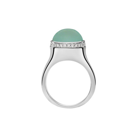 Prsten s chalcedonem a diamanty Mellow Blossom