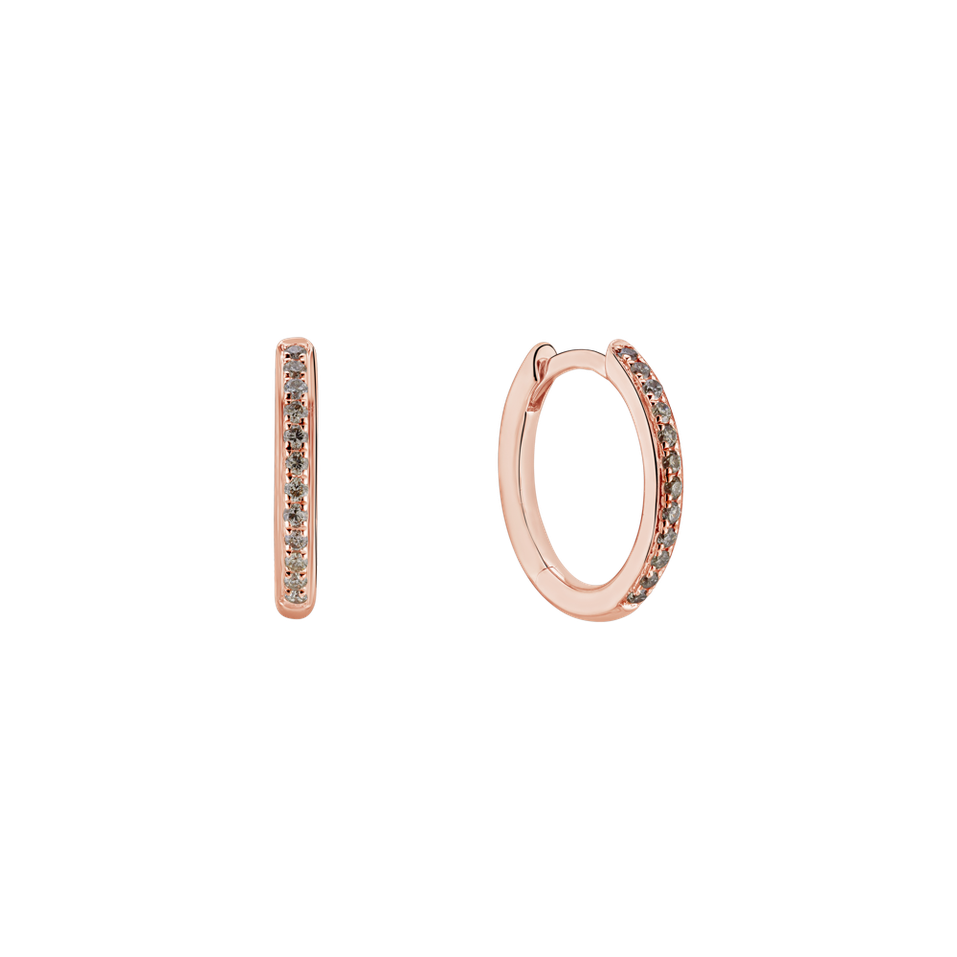 Náušnice s hnědými diamanty Moon Opium