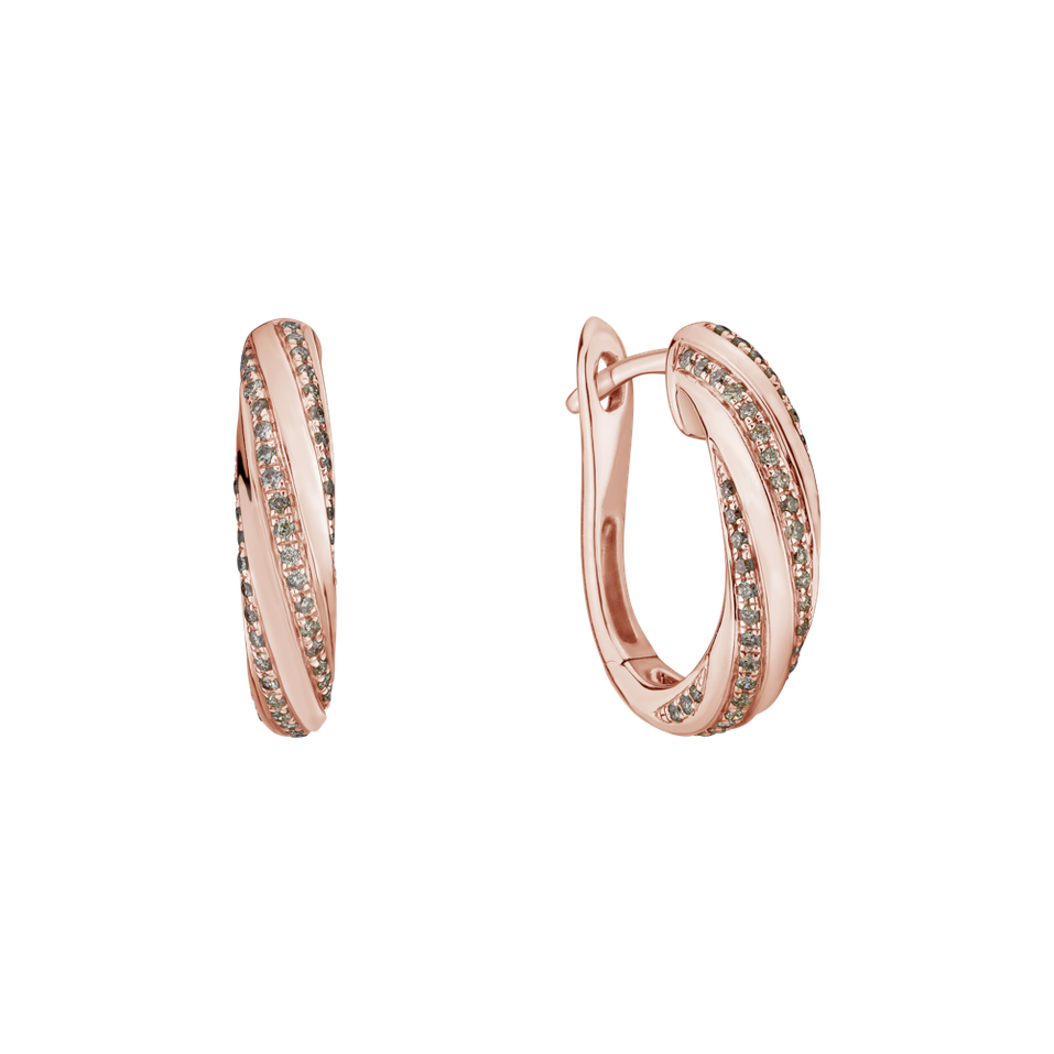 Náušnice s hnědými diamanty Joyful Energy