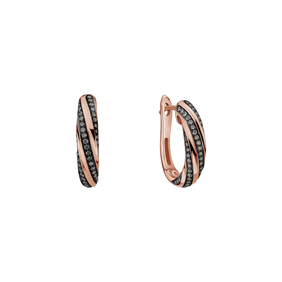 Náušnice s hnědými diamanty Joyful Energy