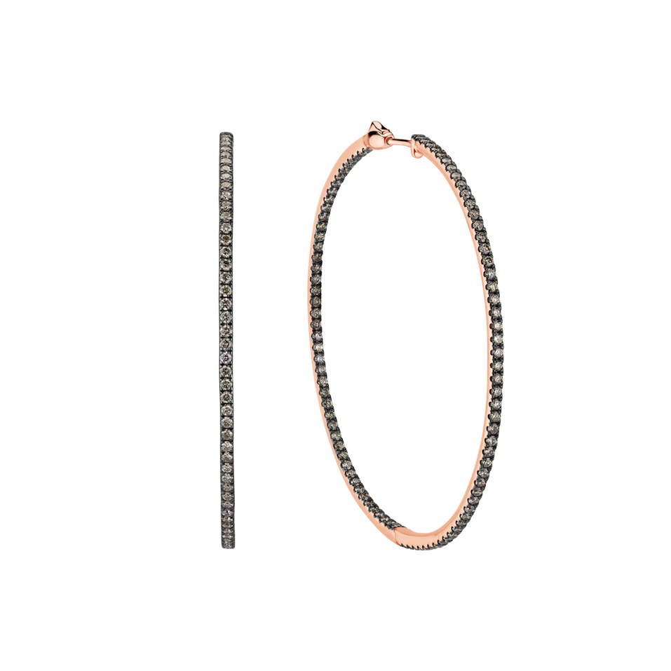 Náušnice s hnědými diamanty Delightful Galaxy