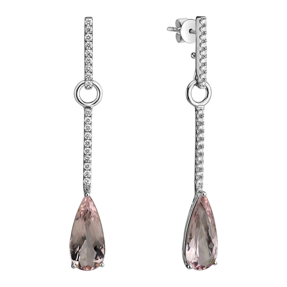 Náušnice s morganitem a diamanty Charming Galaxy