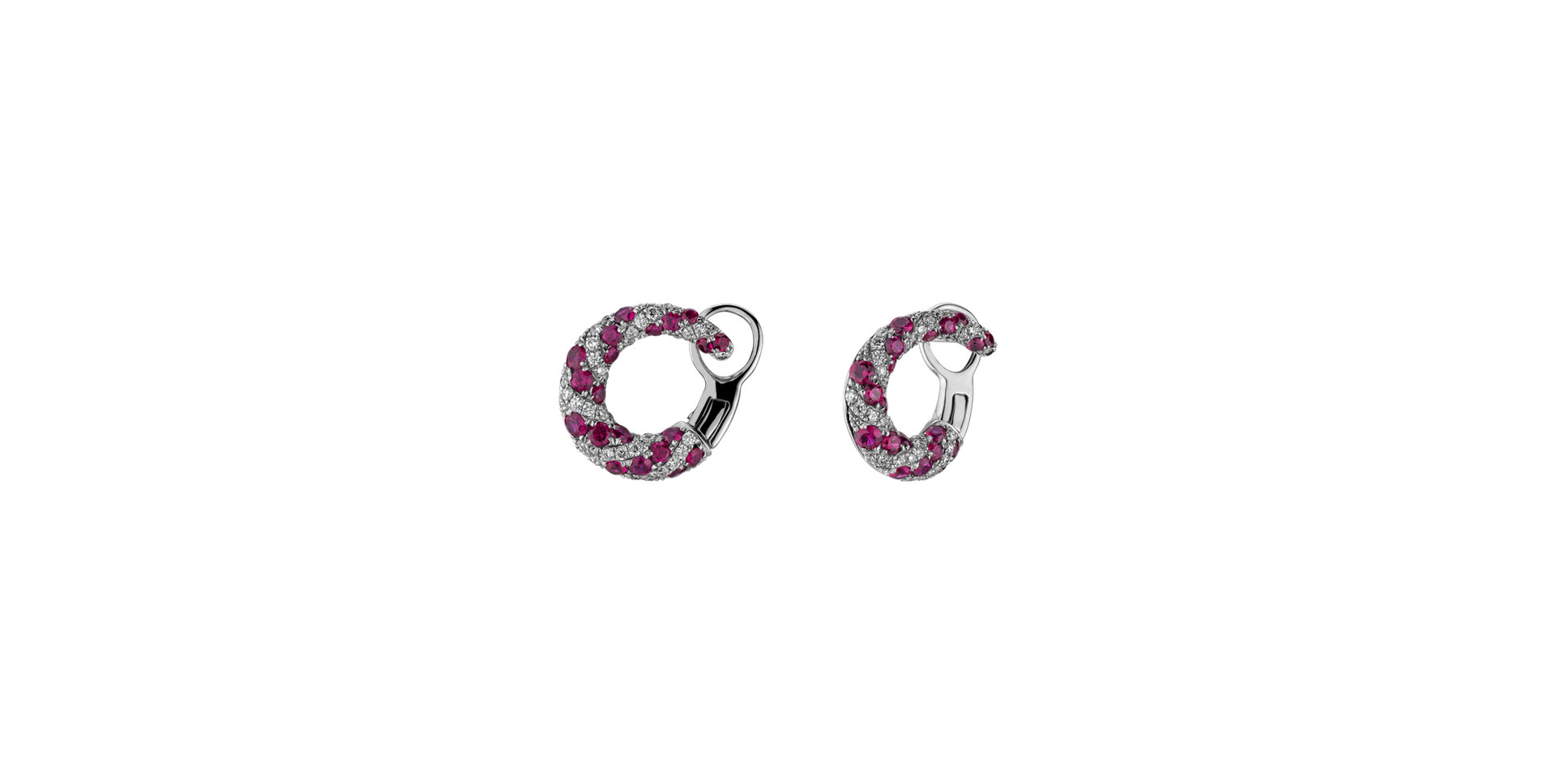 Náušnice s diamanty a rubíny Acarya