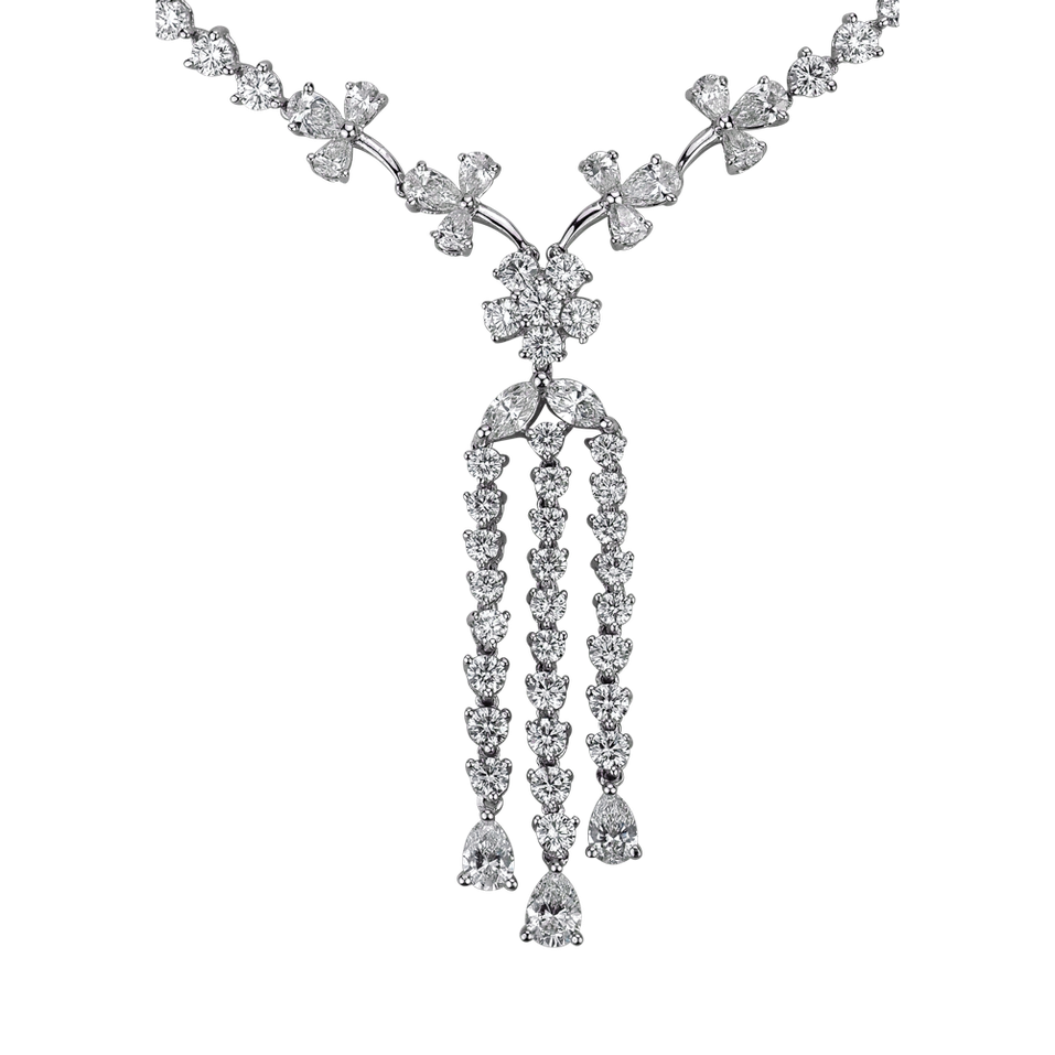 Náhrdelník s diamanty Draining Raindrops of Flowers