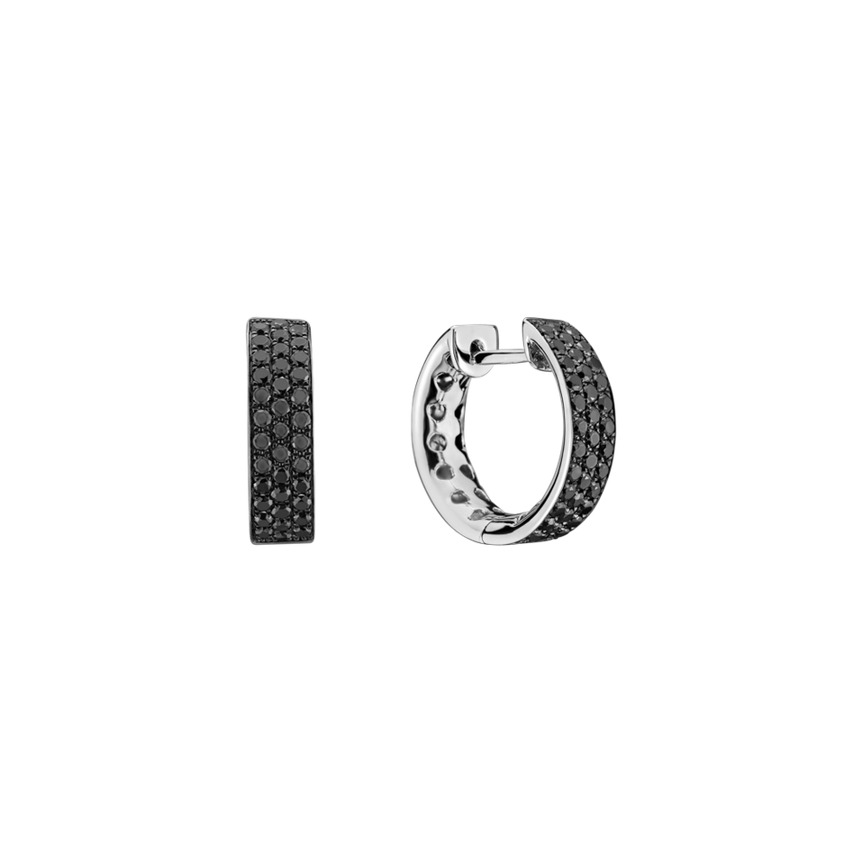 Náušnice s černými diamanty Inferno Love