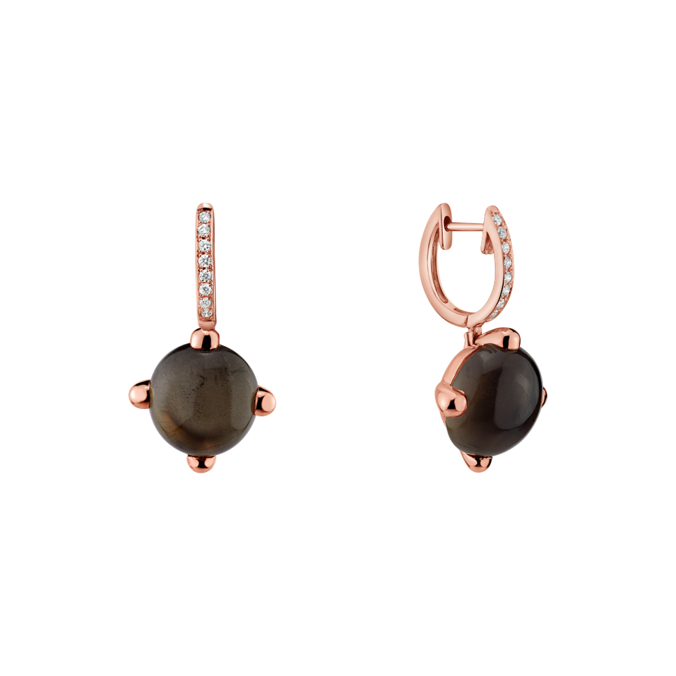 Náušnice s quartzem a diamanty Rainbow Space