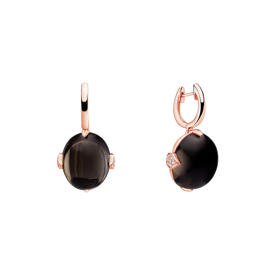 Náušnice s quartzem a diamanty Shining Grace