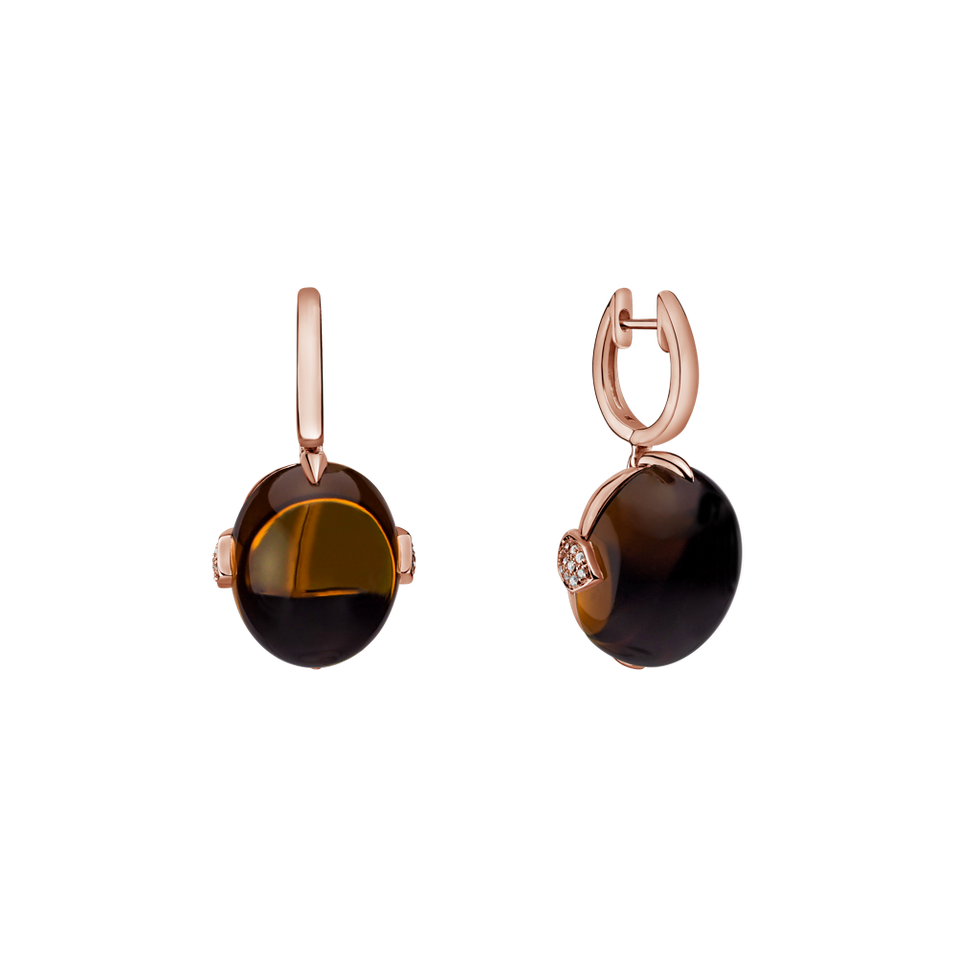 Náušnice s quartzem a diamanty Shining Grace