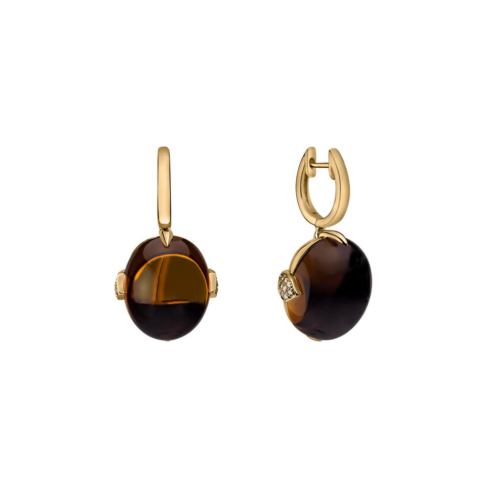 Náušnice s quartzem a diamanty Shining Grace