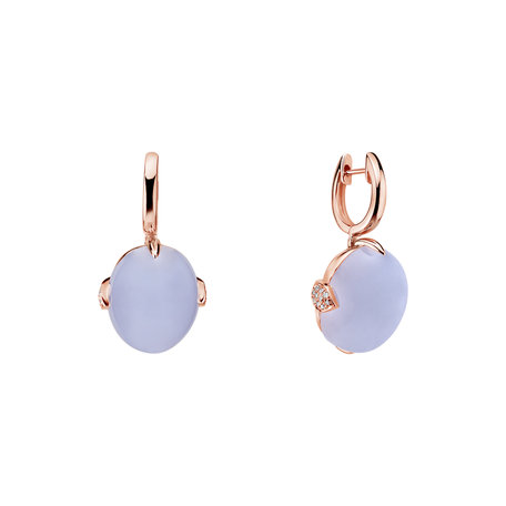 Náušnice s chalcedonem a diamanty Shining Grace