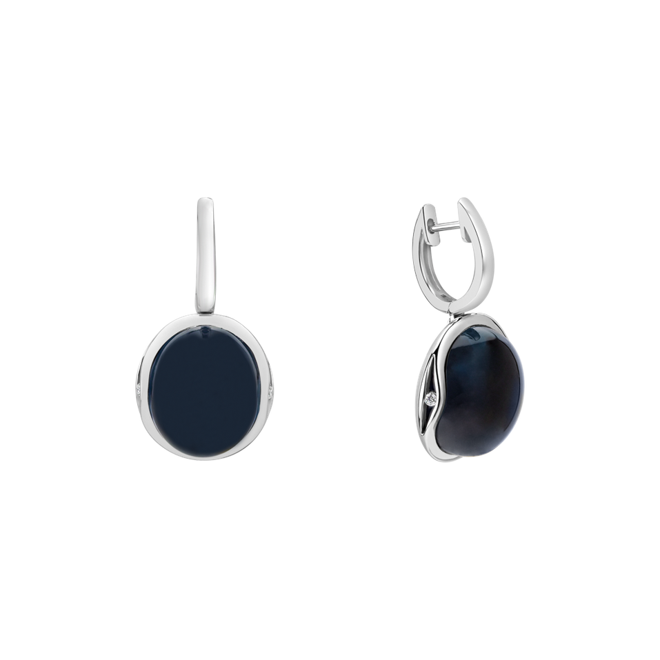 Náušnice s topazem a diamanty Fairytale Drop