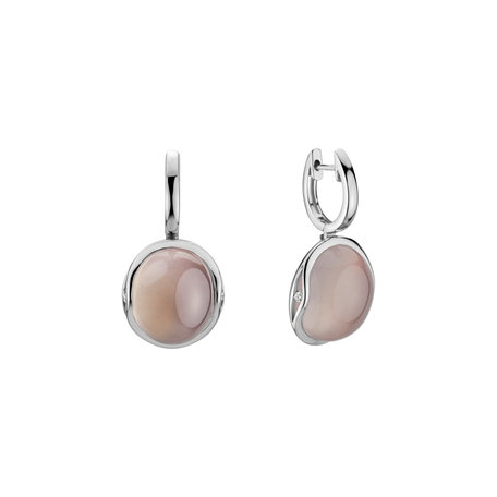 Náušnice s růženínem a diamanty Fairytale Drop