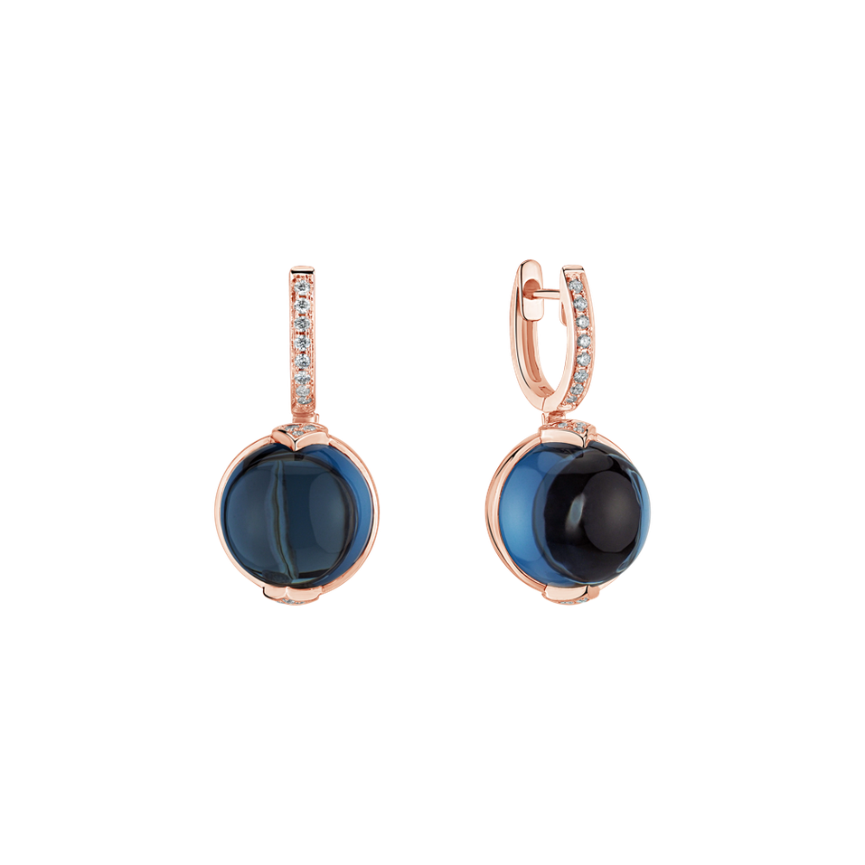 Náušnice s topazem a diamanty Fairy Blossom