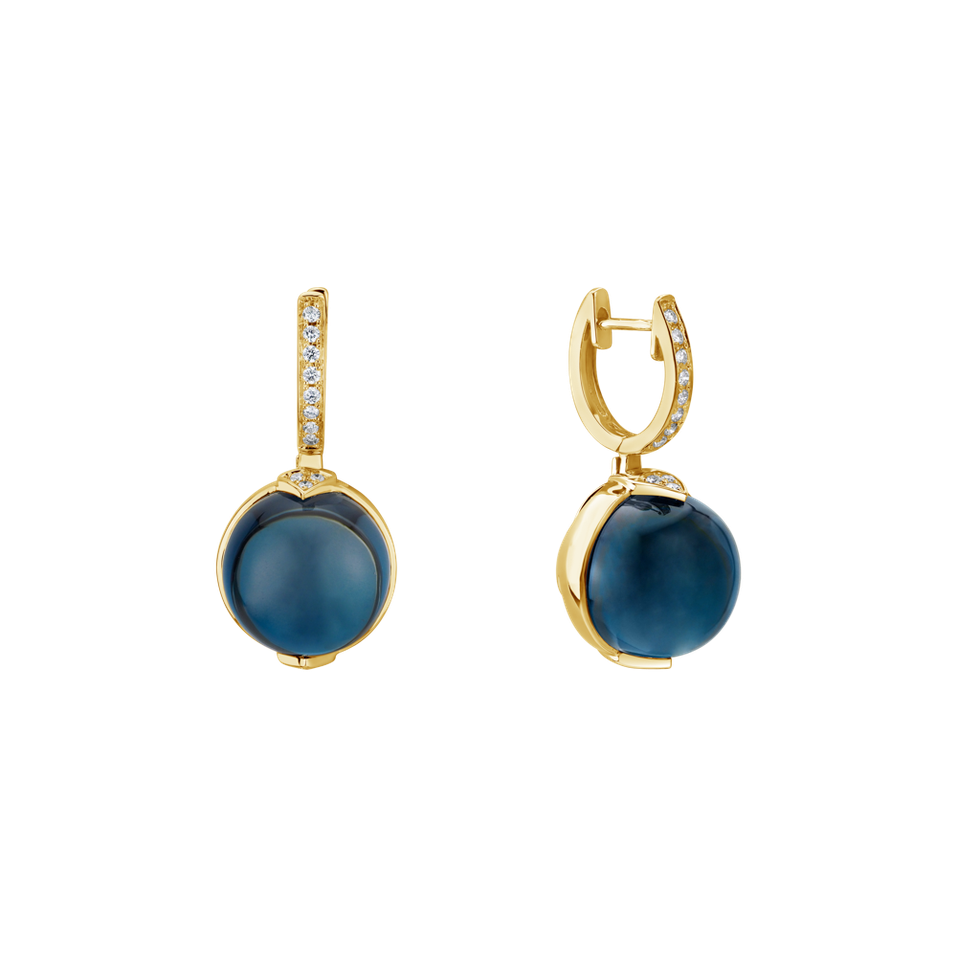 Náušnice s topazem a diamanty Fairy Blossom