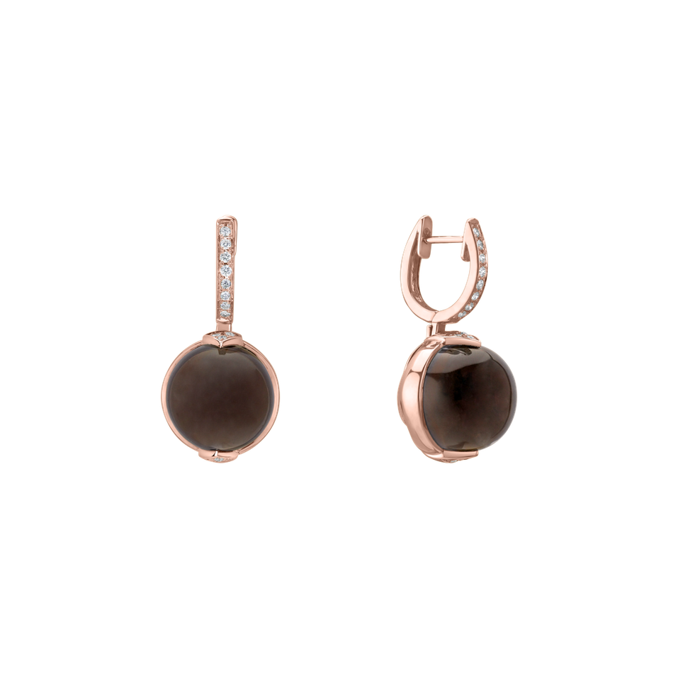 Náušnice s quartzem a diamanty Fairy Blossom