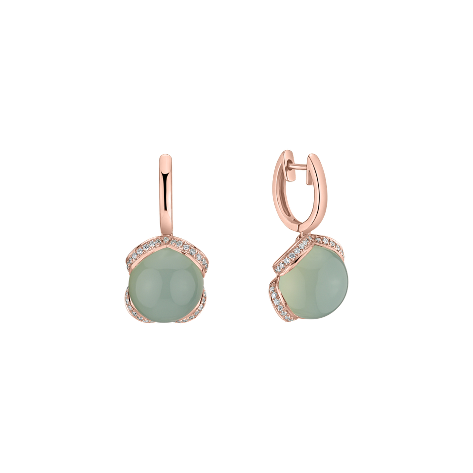 Náušnice s chalcedonem a diamanty Rainbow Wish