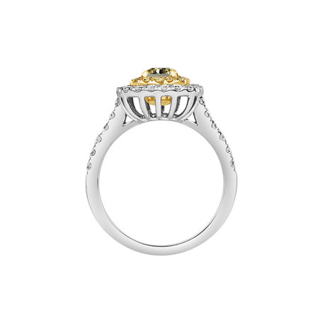 Prsten s bílými a žlutými diamanty Sparkling Rise