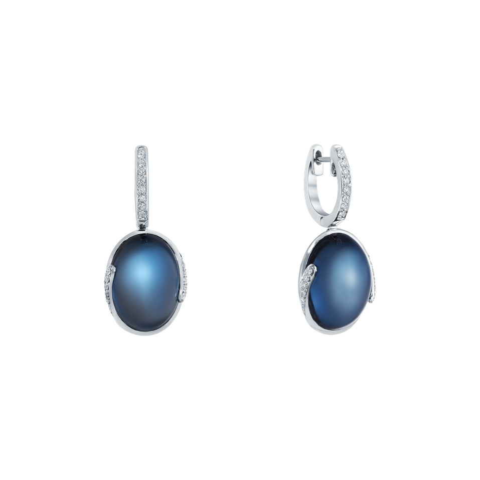 Náušnice s topazem a diamanty Queen Attraction