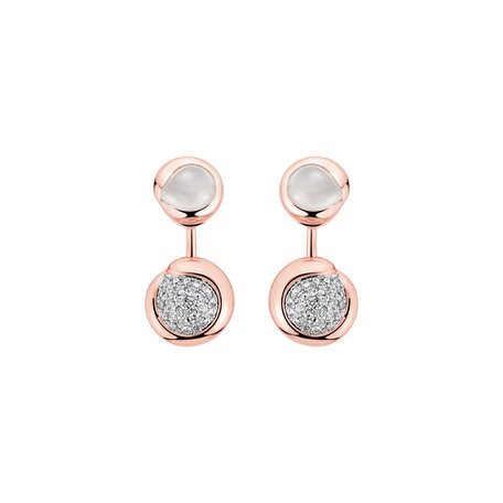 Náušnice s diamanty a měsíčním kamenem Charming Vesper