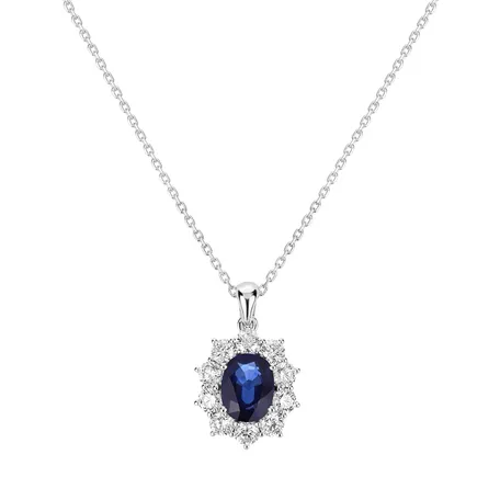 Přívěs se safírem a diamanty Goddess Elegance