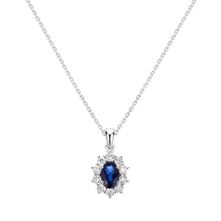 Přívěs se safírem a diamanty Goddess Elegance
