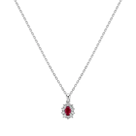 Přívěs s rubínem a diamanty Goddess Elegance