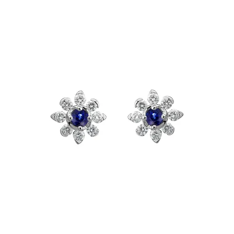 Náušnice s safírem a diamanty Frozen Sapphire