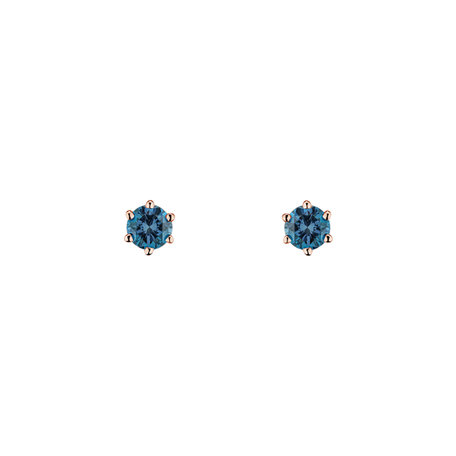 Náušnice s modrým diamantem Vesper Romance