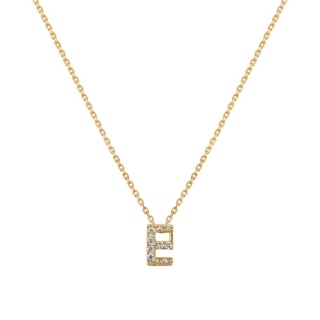 Náhrdelník s diamanty Glittering Letter E