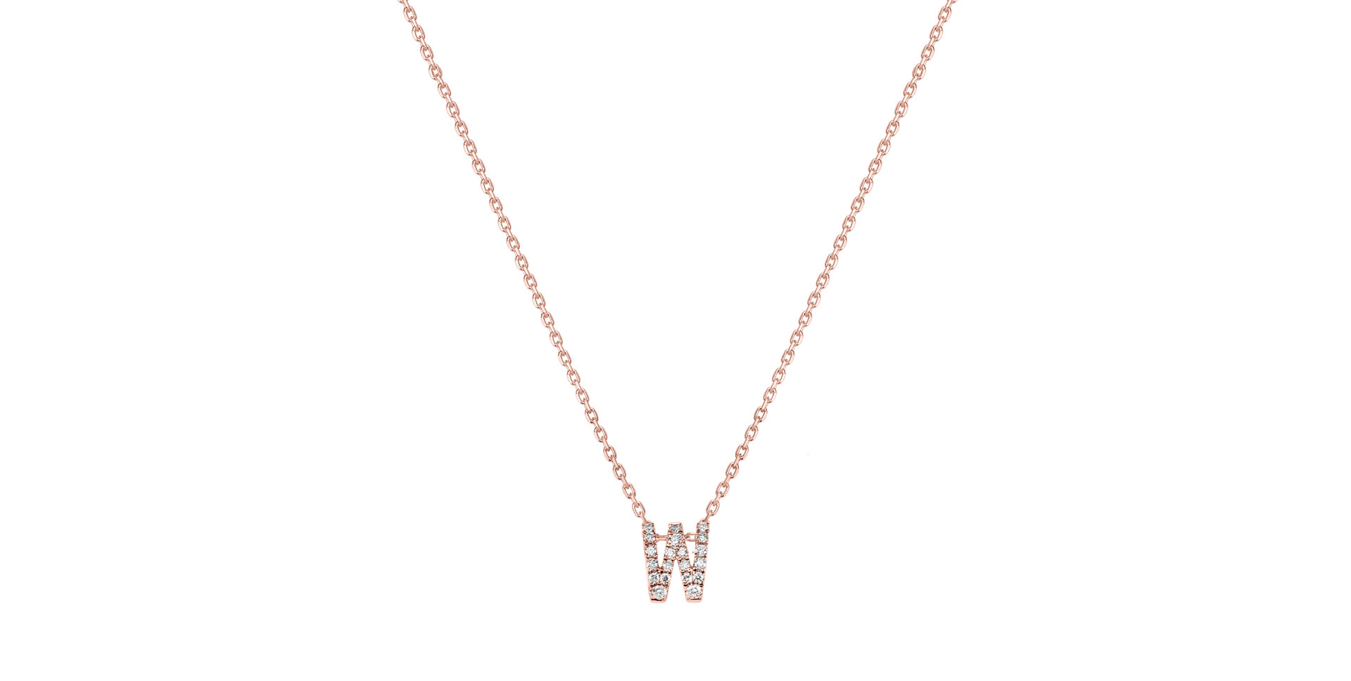 Náhrdelník s diamanty Glittering Letter W