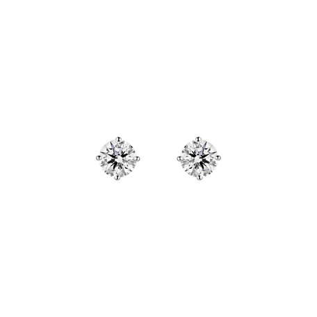 Náušnice 14kt bílé zlato s diamantem Essential Shine