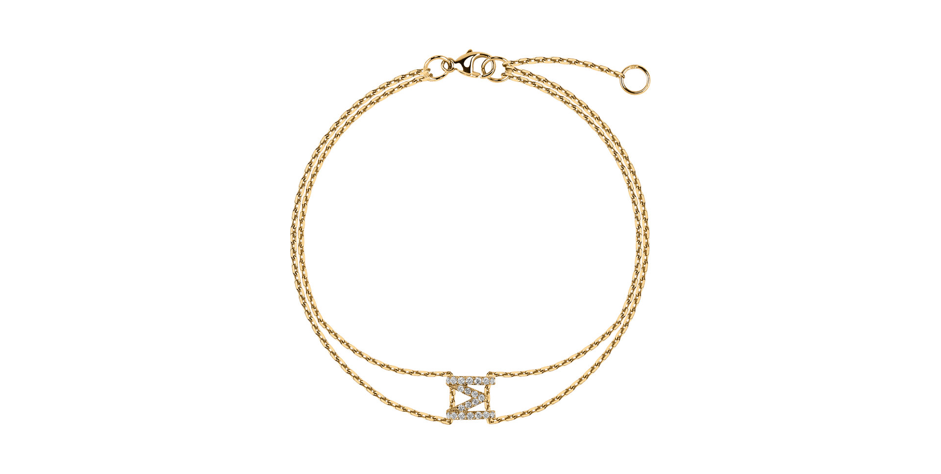 Náramek 14kt žluté zlato s diamantem Magic Letter