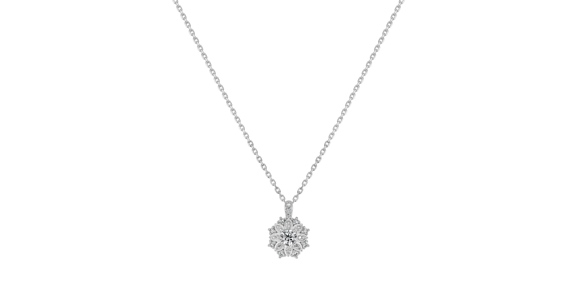 Přívěsek 14kt bílé zlato s diamantem Serene Aura