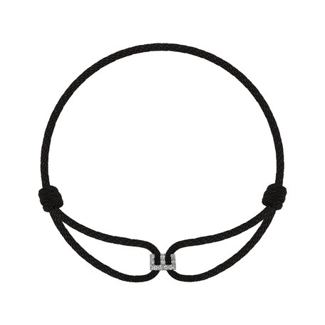 Náramek 14kt bílé zlato s diamantem Alphabet Delight