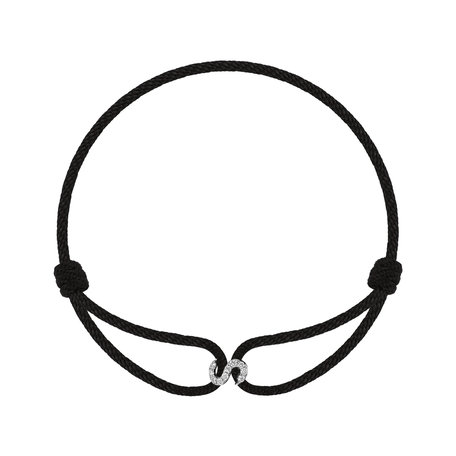 Náramek 14kt bílé zlato s diamantem Alphabet Delight