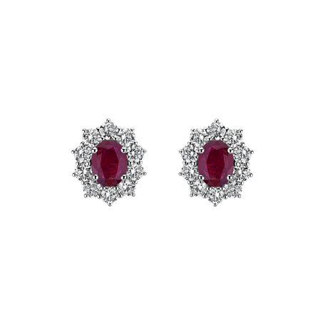 Náušnice s rubínem a diamanty Moon Witchery